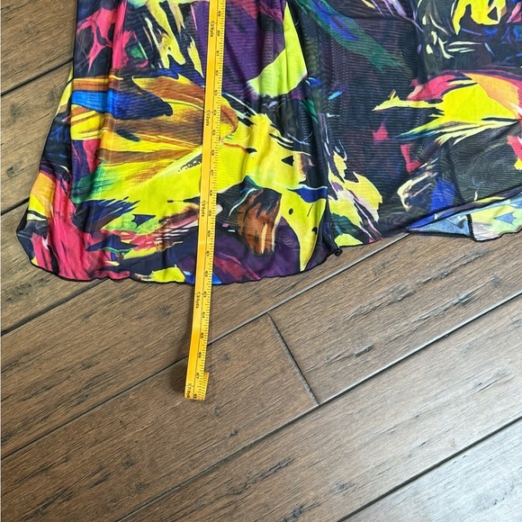 Swimsuit Cover Up Sheer Vibrant Multicolor Maxi long sleeve - Picture 7 of 8